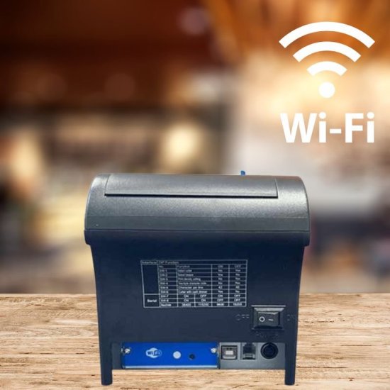 Vue arrière de l'Imprimante ticket Wifi SAGA SGPR200W