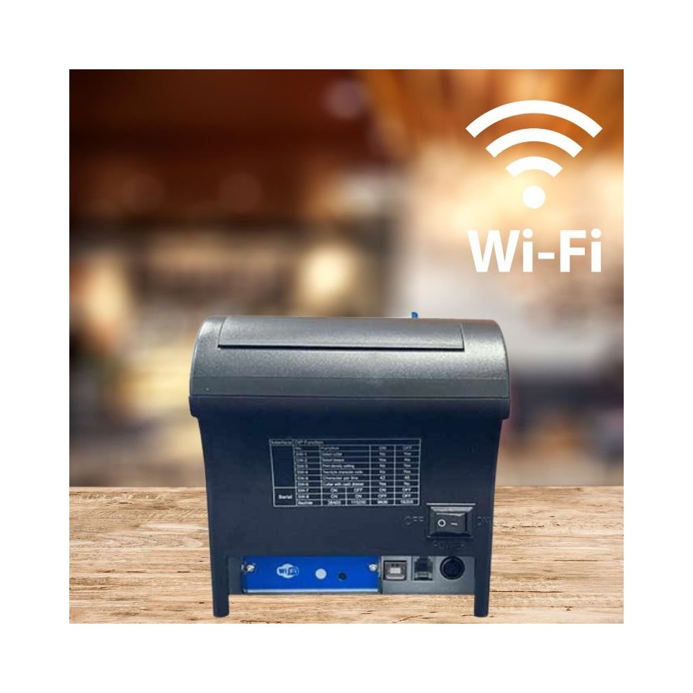 Vue arrière de l'Imprimante ticket Wifi SAGA SGPR200W