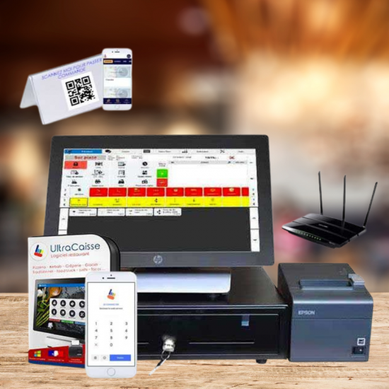 Caisse enregistreuse restaurant tactile avec PAD WiFi UltraPad sans abonnement