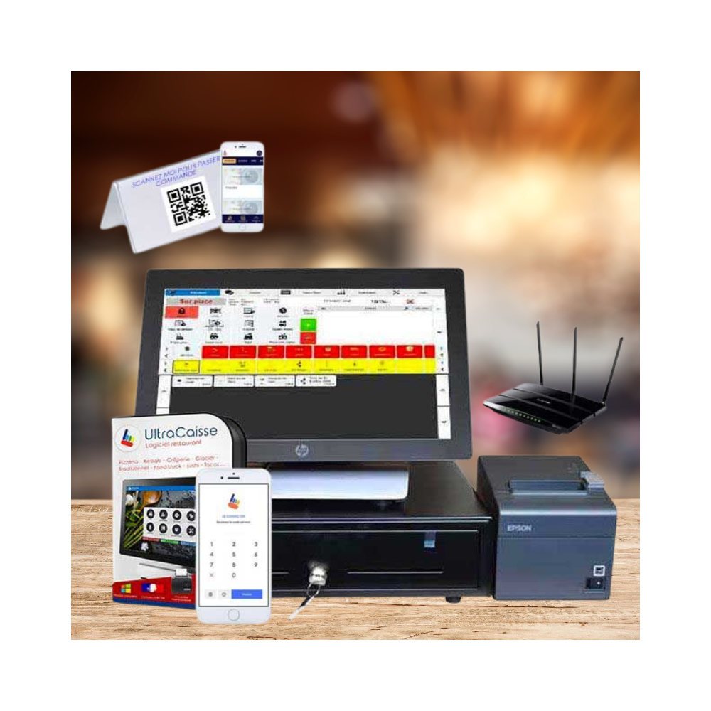 Caisse enregistreuse restaurant tactile avec PAD WiFi UltraPad sans abonnement