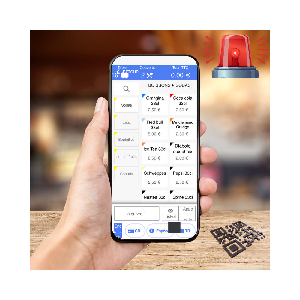 Caisse enregistreuse restaurant tactile avec PAD WiFi UltraPad sans abonnement