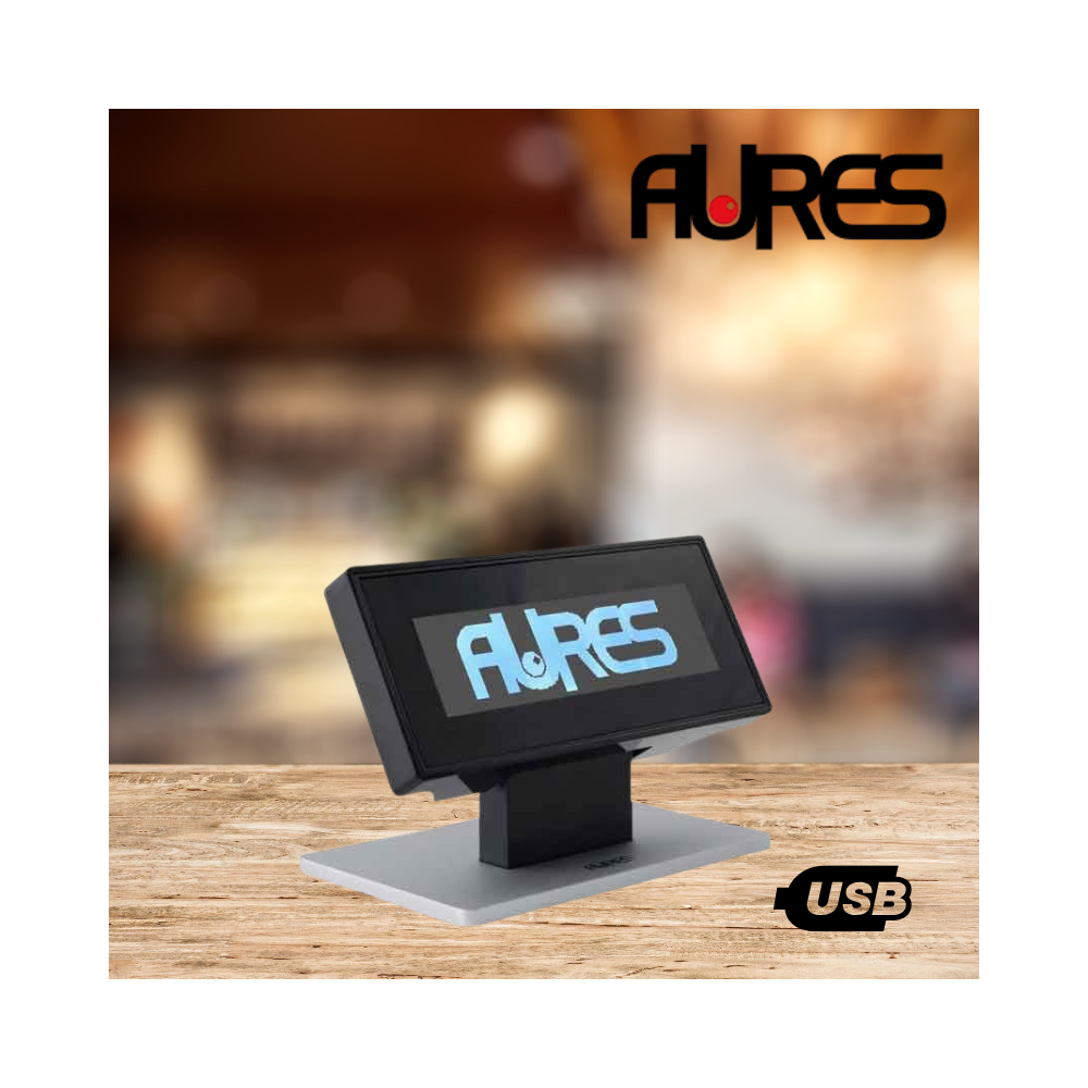 Afficheur client AURES OCD300 reconditionné USB 2x20 caractères